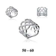 Dolly-Bijoux Bague Rhodié T58 A L'INFINI de Diamant Cz Argent Massif 925