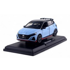 Hyundai i20 N 1:38 Voiture Miniature Bleu avec Socle Rétrofriction