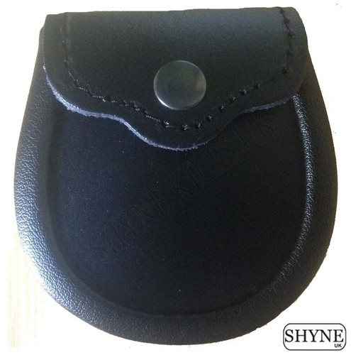 Sporran kilt cuir noir - cuir,