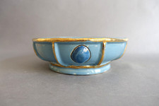 Émaux de Longwy coupe à décor de cabochon cernés or Vintage