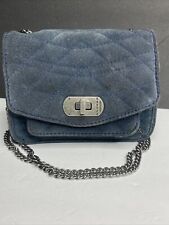 Authentic Zadig & Voltaire skinny love  matte suede - marine color chain bag