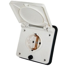 Prise Extérieure 220V Pour Auvent Caravane Camping-Car Schuko Blanc