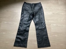Pantalon en cuir noir taille