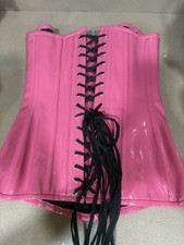Hot Pink Vinyl Corset Size M