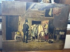 Huile Sur Panneau XIXeme - La