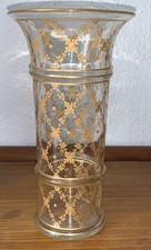19th Century Empire Baccarat St Louis Flower Garland Gold Blown Crystal Vase