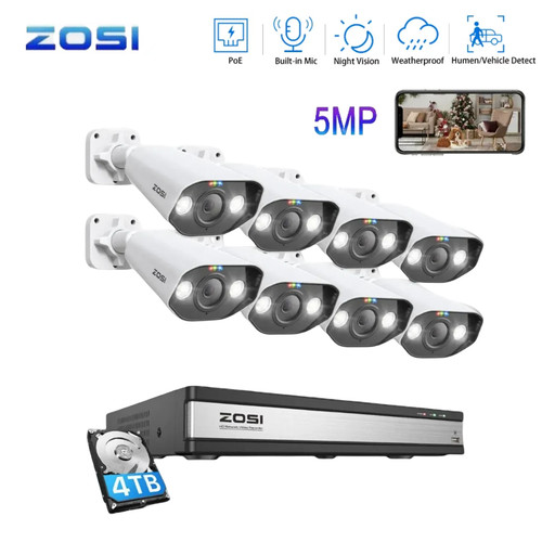 Zosi 8ch 5mp poe security - 4k,