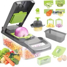 Drufoful 16 in1 Manuel Légumes Portionneuse Kit, Multifonction Inox Cubes Acier