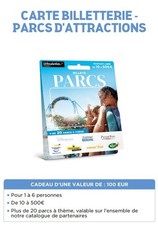 Wonderbox «Carte Billetterie Parcs d’Attraction» 100€, valable jusqu’au 31/08/27