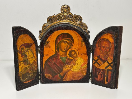 Triptyque religieux bois - en,