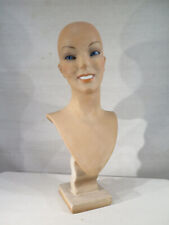 ANTIQUE PARIS SEAL GORGEOUS BUST MODEL SHOP YOUNG WOMAN BLUE EYES 1930