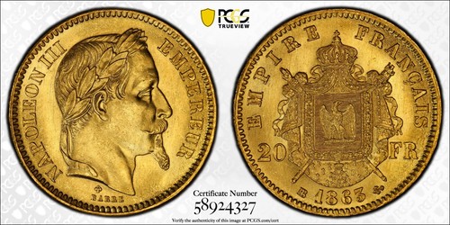 Napoléon iii francs or - iii,