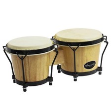 World Rhythm 6” & 7” Beginners Oak Bongo Drums – Natural Finish Bongos