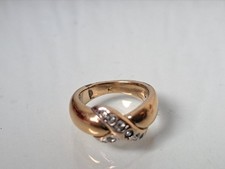 Bague Pierre Lang, Dorée Avec Des Pierres Taillées, Taille 2 (47)