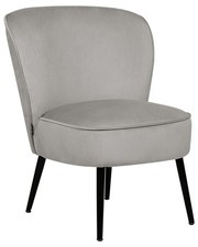 Fauteuil Bas en Velours Gris