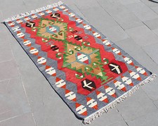 Tapis turc kilim 31''x55'' tissé à la main West Anatolian Kilim 80x142cm