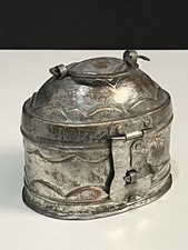 Ancienne Boite à Savon Turc de bain en cuivre récipient de hammam Déco vintage