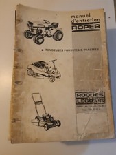 manuel d entretien de tondeuse poussées et tractées ROPER