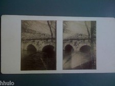 STC051 Vieux pont riviere vélo à situer stereoview photo STEREO