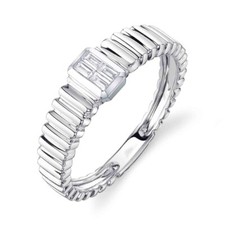 14K White Gold Baguette
