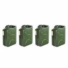 4 x 20L Fuel Diesel Petrol Oil Water Tin Metal Jerry Can - Green