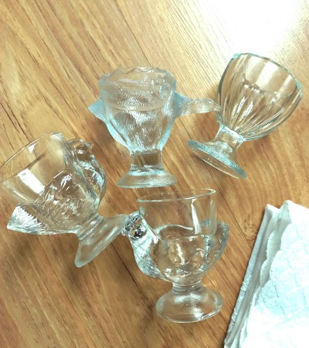 Lot coquetiers verre epais - coquetiers, en