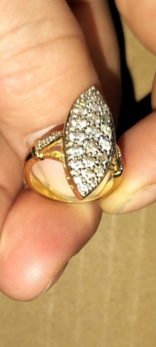 Bague diamants jaune 18 - or,