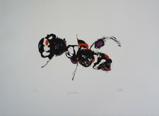 Original lithograph signed Bruno Cantais - titled "Anamorphosis" - 