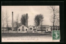 Old postcard Truyes, cardboard factory 