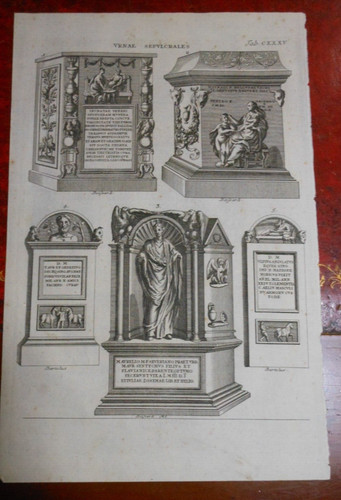Rare gravure ancienne urnes - rare,