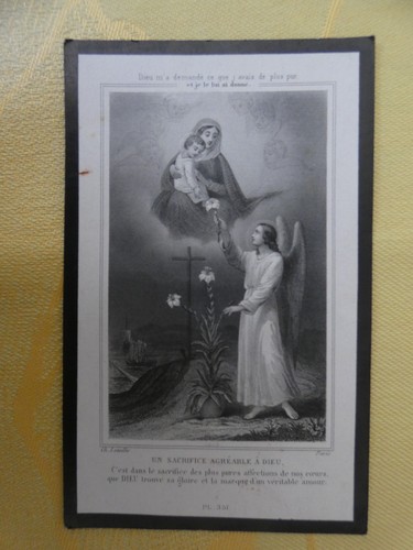 Image pieuse mortuaire dos - image,