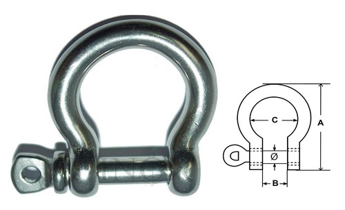 Manille lyre 13mm libre inox - manille,