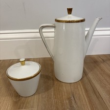 Seltmann Weiden Bavaria Monika Coffee / Tea Pot & Sugar Gold Rim West Germany