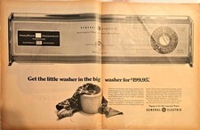 GE General Electric Automatic Wasner with Mini Wash 1969 2-Page Vintage Print Ad