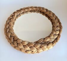 round mirror straw raffia style Audoux twink rope