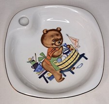 Porcelain Chauvigny Heating Plate FD France Baby Bear Bear