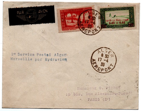 Lettre avion algérie 1er - lettre,