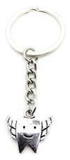 Porte-Clés Battant Dents Soins Dentaires Dents Nettoyage Argent Métal Pendentif