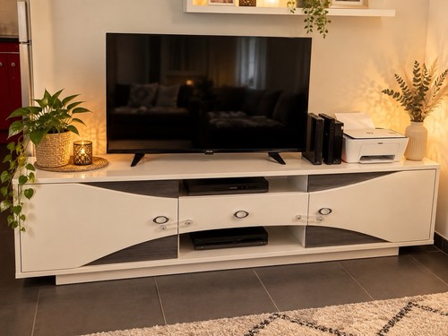 Meuble blanc rectangulaire - tv,