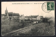 Old postcard Sainte-Geneviève-des-Bois, Rampe de Peteloup, view over the railway line to 