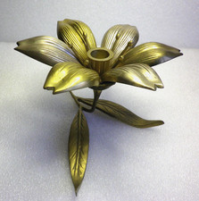 Fleur de lotus à 6 pétales de cendriers et bougeoir ,vintage ,laiton design 1970