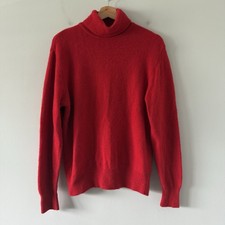 Vintage Neiman Marcus Cashmere Sweater Womens Large Red Mobwife Old Money