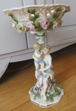 German Porcelain Women's Putti Meissen Style Centerpiece Stand Cup