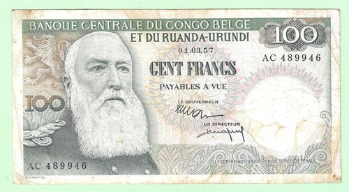 Billet congo belge 100 - billet,