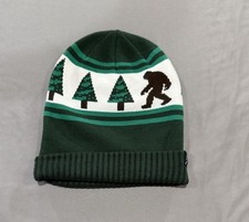 Kavu Tree Sasquatch Green White Knit Winter Cap Toboggan Toque
