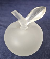 Lalique Crystal Apple Perfume Bottle. Signed LALIQUE 