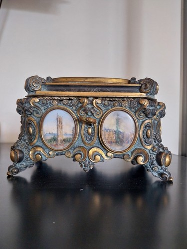 Coffret bijoux ancien bronze - bijoux,
