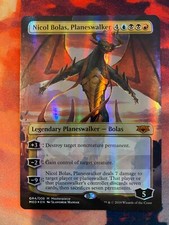 MTG Guilds of Ravnica Mythic Edition Nicol Bolas Planeswalker Borderless Foil