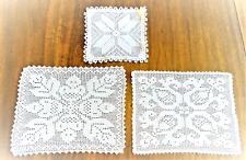 3 Antique Net Lace Nappers