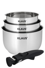 set de 3 casseroles en inox haute qualité- induction & fourpoignee AmovibleCu...